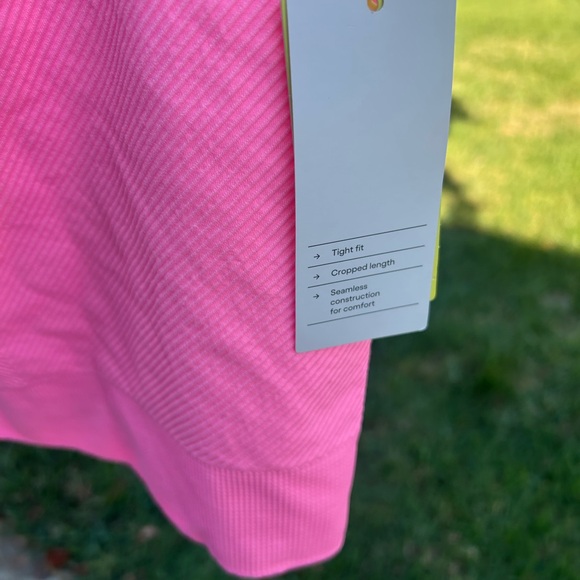 Target Pink Ribbed Seamless Crop Tank - Picture 6 of 6